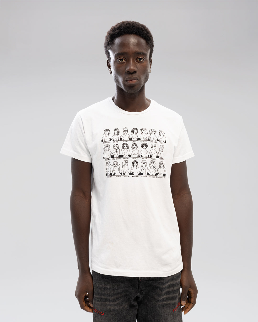 WHITE TETTE CREWNECK T-SHIRT - ADOM Red