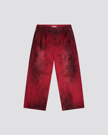 GREASE RED BAGGY CHINOS