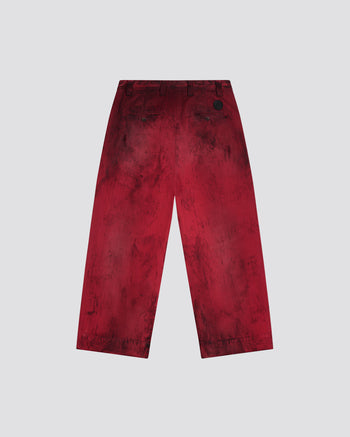 GREASE RED BAGGY CHINOS