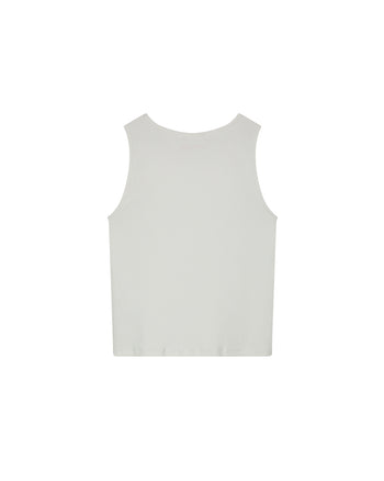 RIBBED WHITE TANK-TOP