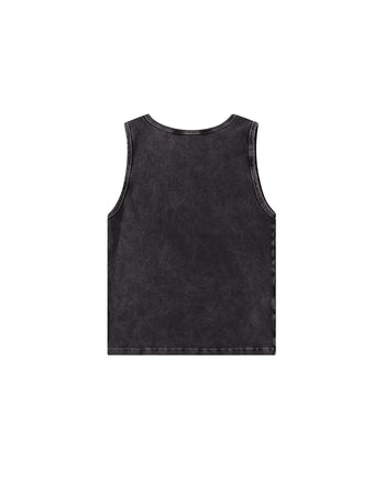 RIBBED BLACK TANK-TOP