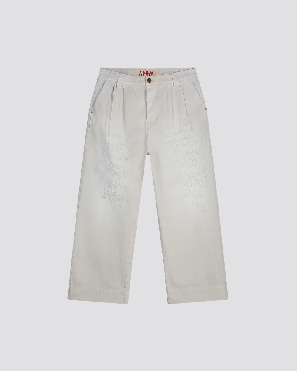 RIPPED WHITE BAGGY CHINOS