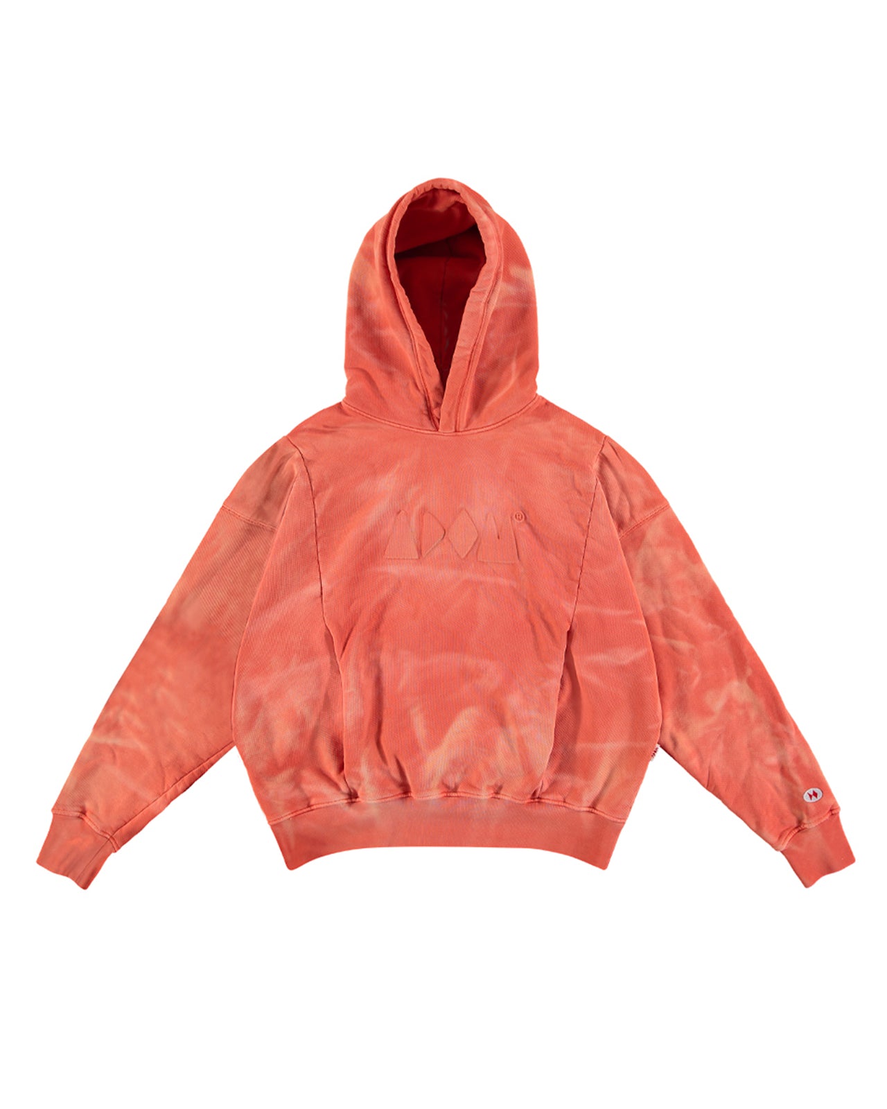 ORANGE EMBOSSED TUNNEL HOODIE
