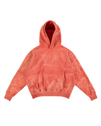 ORANGE EMBOSSED TUNNEL HOODIE