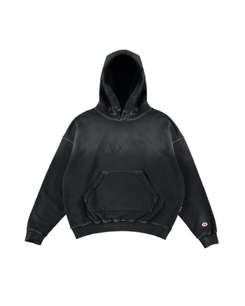 BLACK EMBOSSED HOODIE