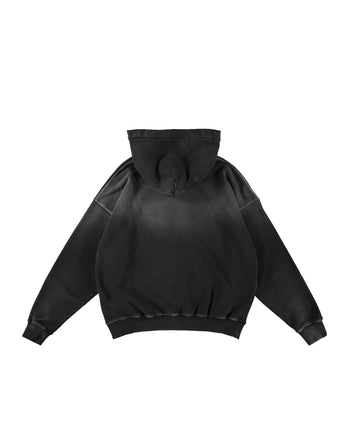 BLACK EMBOSSED HOODIE