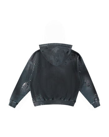 DISTRESSED GREY HOODIE