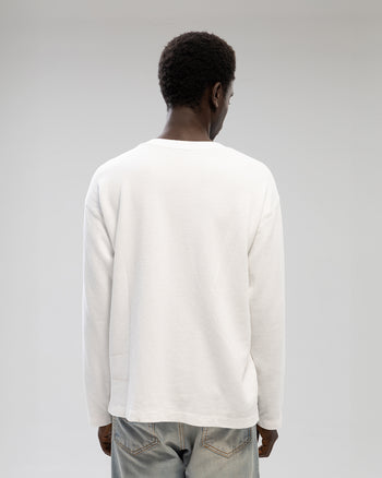 WHITE WAFFLE LONG SLEEVE