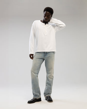 WHITE WAFFLE LONG SLEEVE