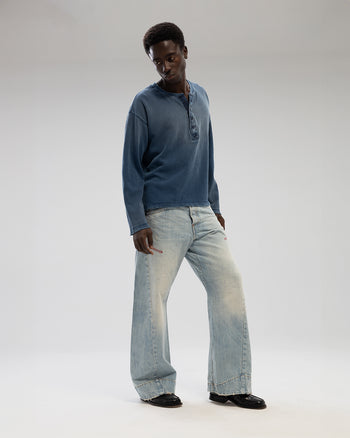 INDIGO WAFFLE LONG SLEEVE