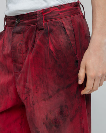 GREASE RED BAGGY CHINOS