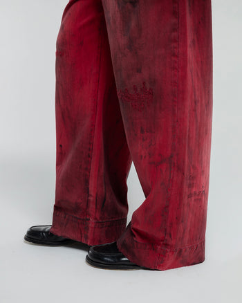 GREASE RED BAGGY CHINOS