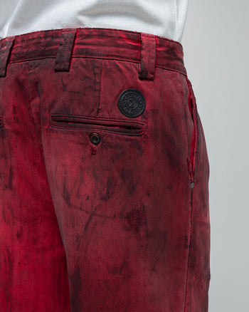 GREASE RED BAGGY CHINOS
