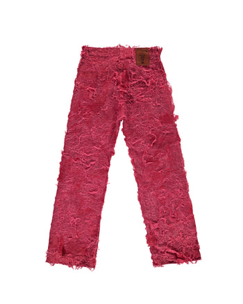 RED WOOL BOOTCUT JEANS