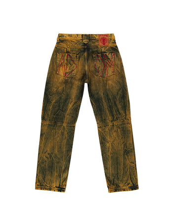 FIRE CRYSTAL PLEATED JEANS