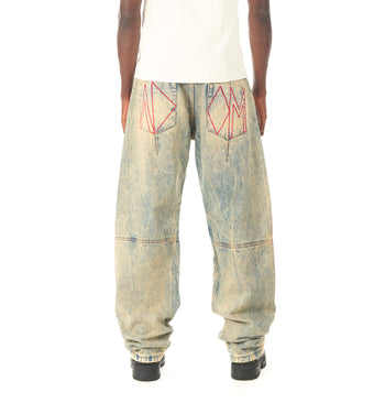 TINTED PLEATED JEANS
