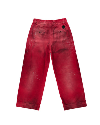 RED BAGGY CHINO PANTS