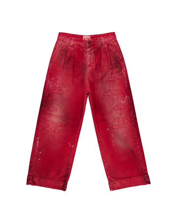 RED BAGGY CHINO PANTS