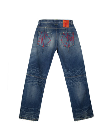 BLUE PLEATED JEANS