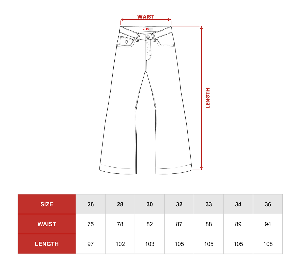 REVERSE BOOTCUT JEANS