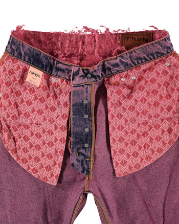 RED WOOL BOOTCUT JEANS