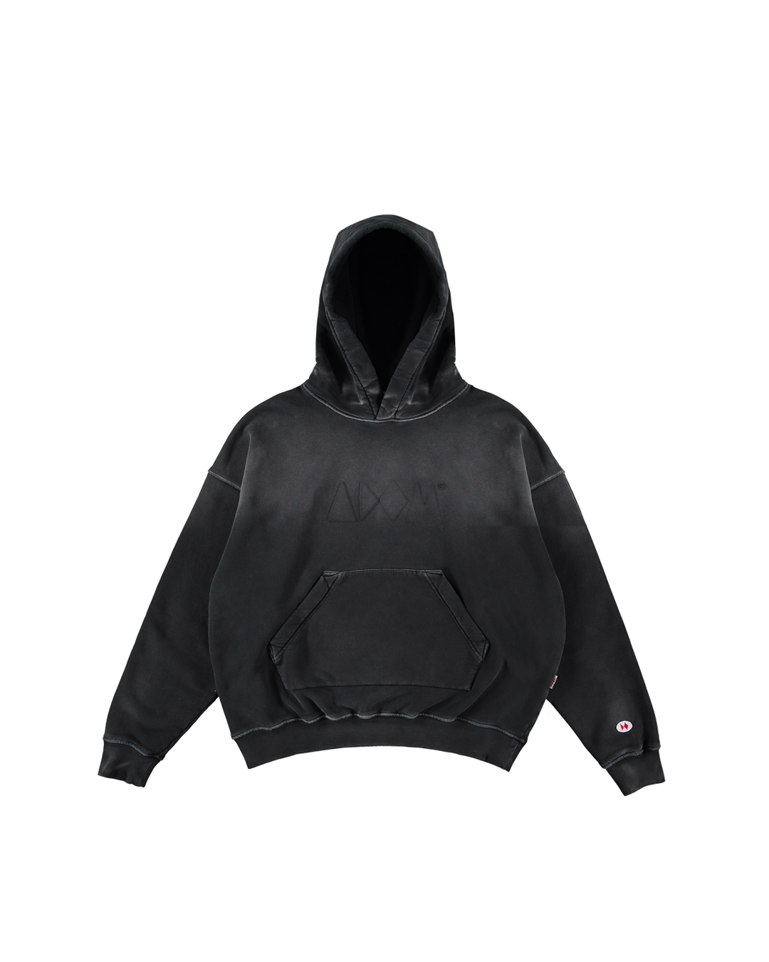 BLACK EMBOSSED HOODIE