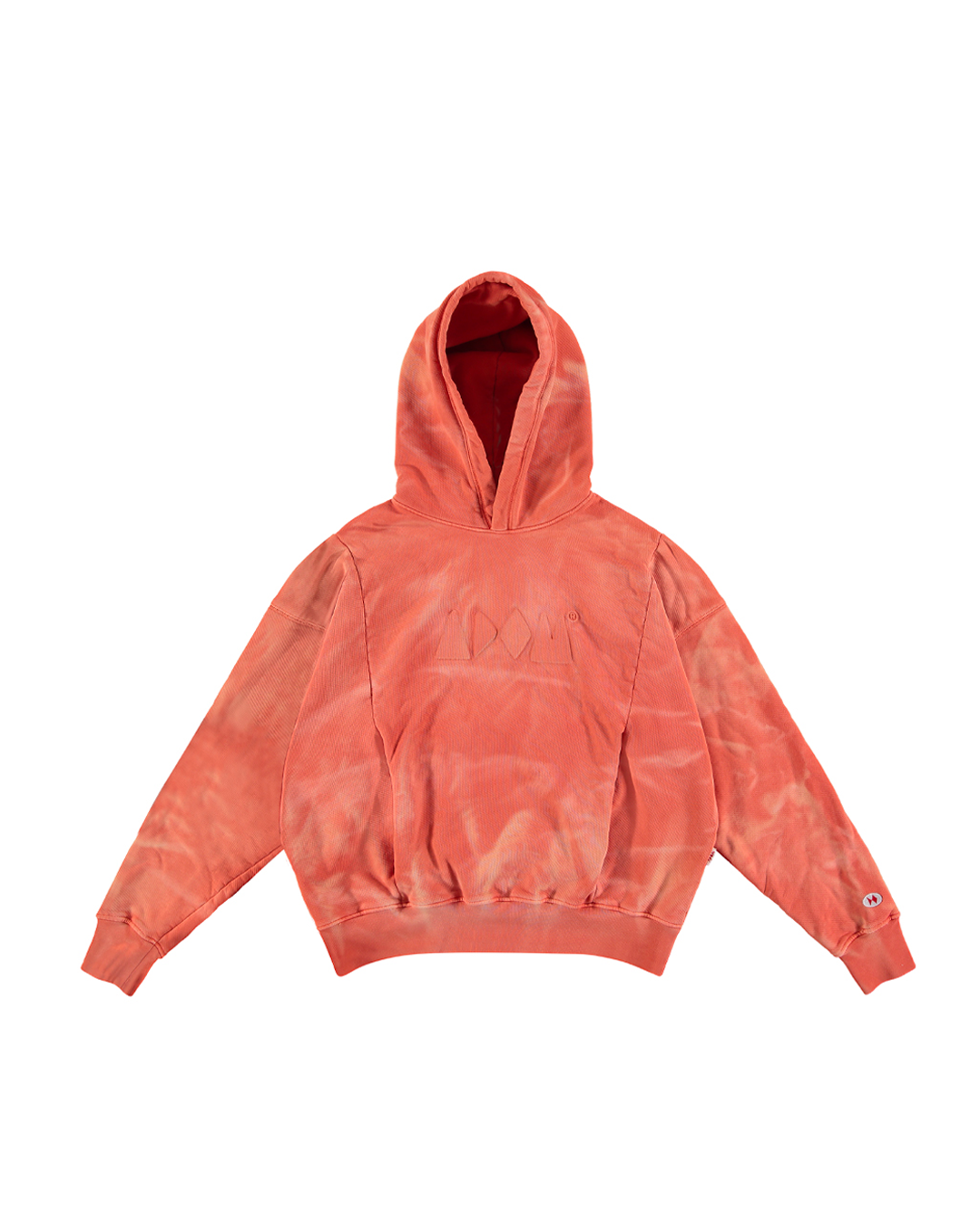 ORANGE EMBOSSED TUNNEL HOODIE