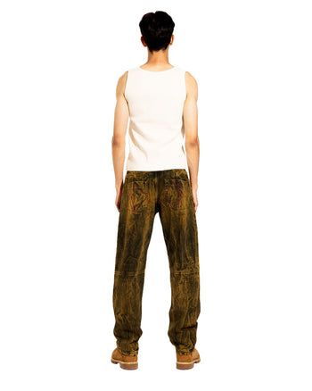 FIRE CRYSTAL PLEATED JEANS