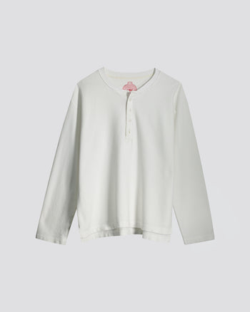 WHITE WAFFLE LONG SLEEVE