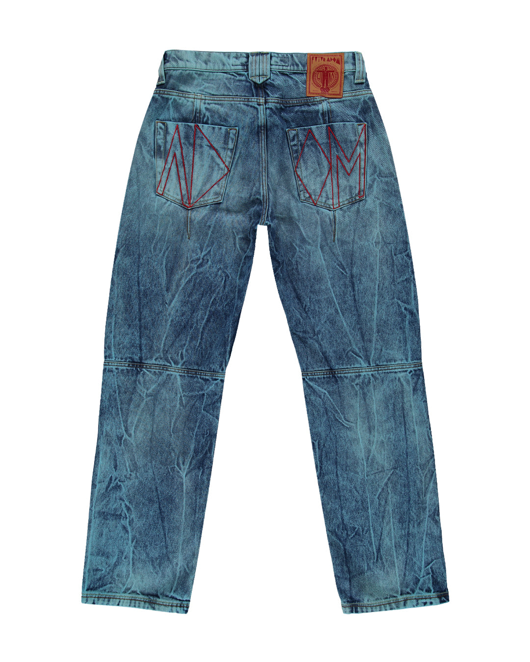 WATER CRYSTAL PLEATED JEANS