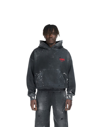 DISTRESSED GREY HOODIE