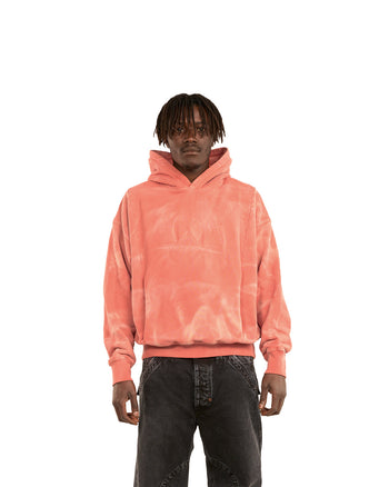 ORANGE EMBOSSED TUNNEL HOODIE