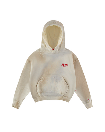 DISTRESSED WHITE HOODIE