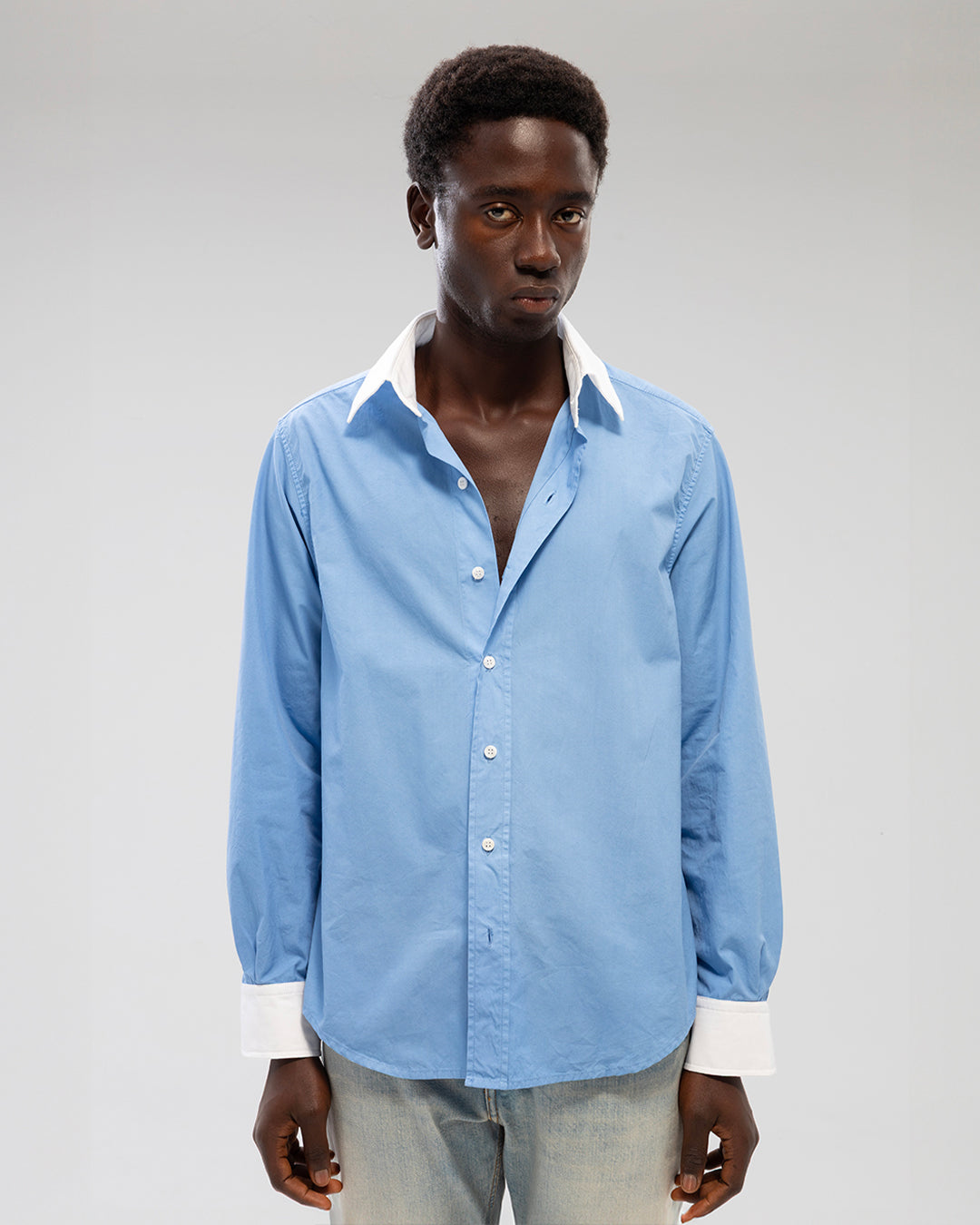 BICOLOR BLUE SHIRT
