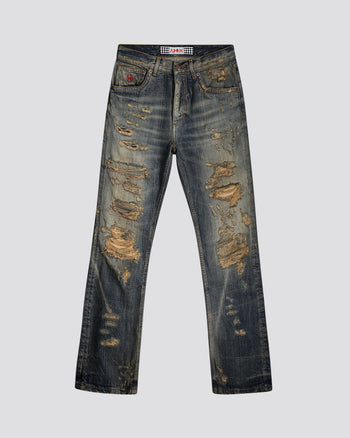 DESTROYED STRAIGHT JEANS