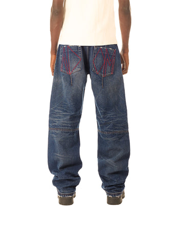 BLUE PLEATED JEANS