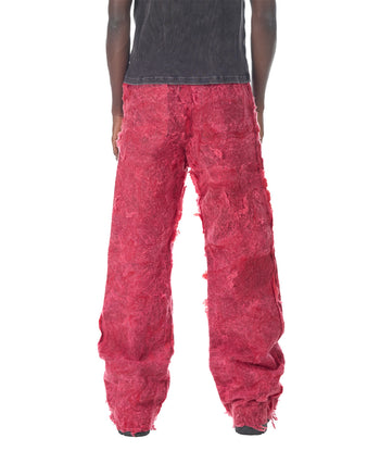 RED WOOL BOOTCUT JEANS