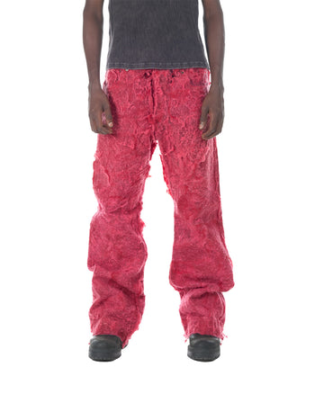 RED WOOL BOOTCUT JEANS