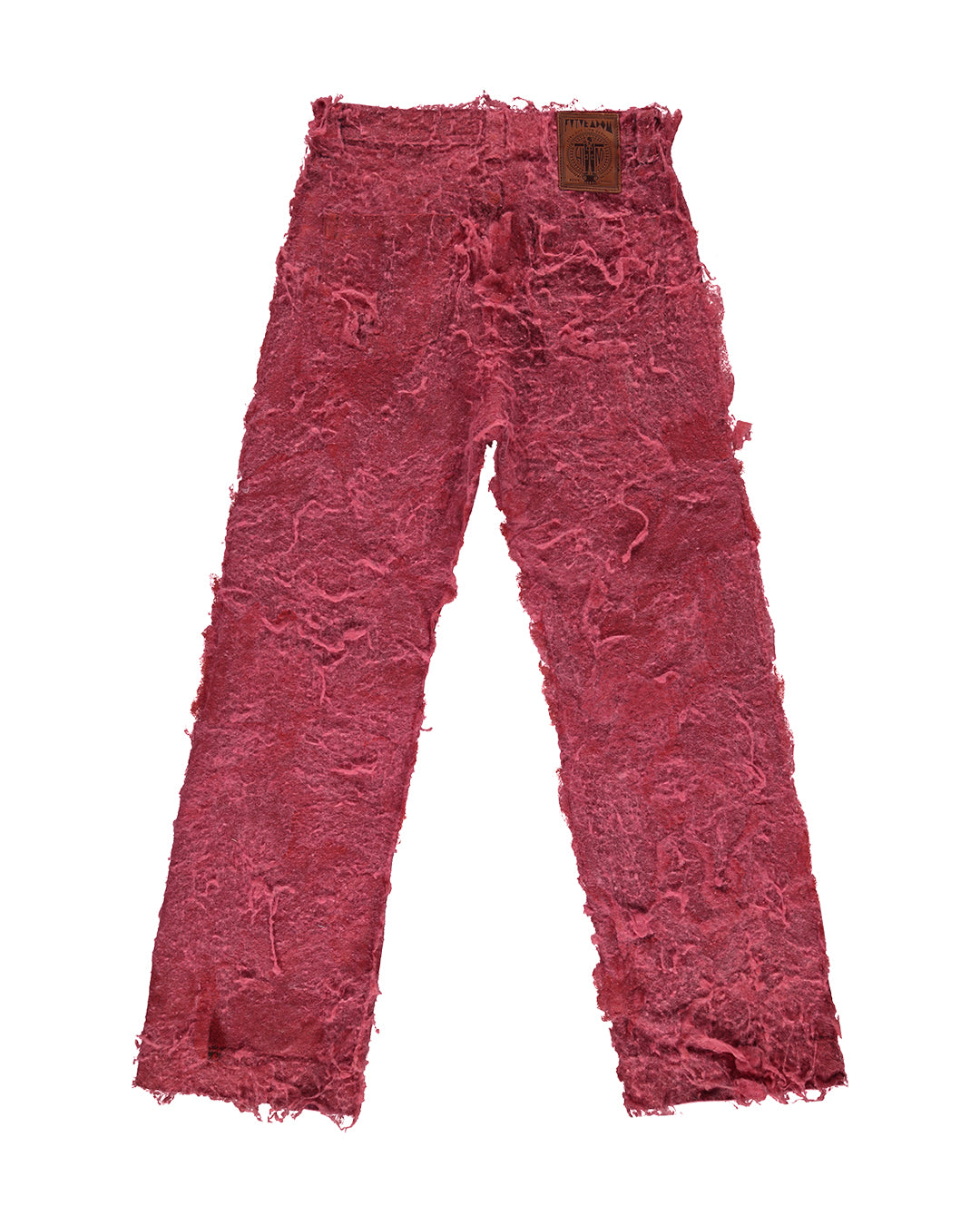 RED WOOL BOOTCUT JEANS