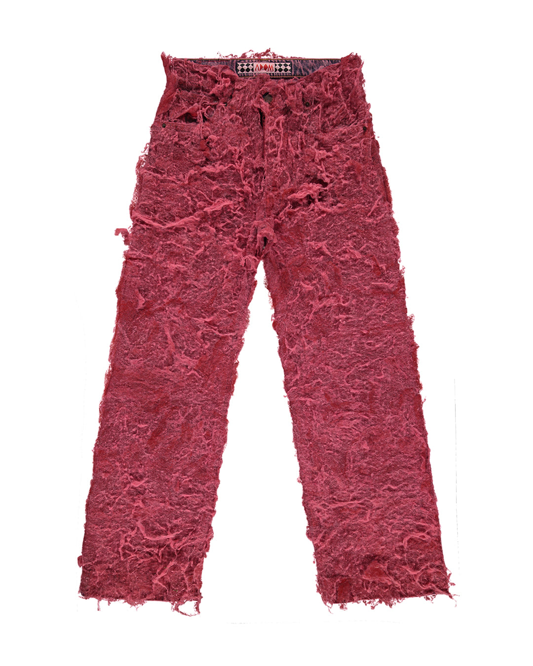 RED WOOL BOOTCUT JEANS