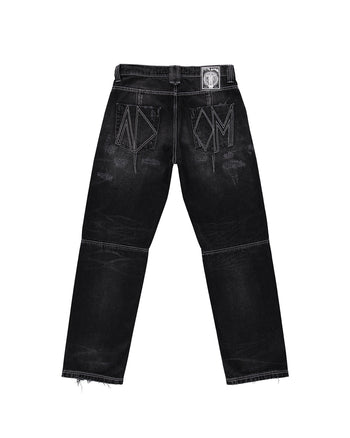 BLACK PLEATED JEANS