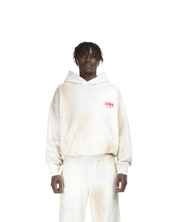 DISTRESSED WHITE HOODIE