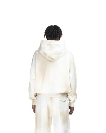 DISTRESSED WHITE HOODIE