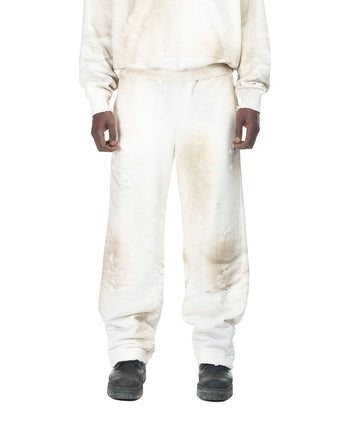 DISTRESSEED WHITE SWEATPANTS